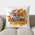 Axyaa Autumn Pumpkin & Leaf Throw Pillow - Sofa Bedroom Car Cushion Cover