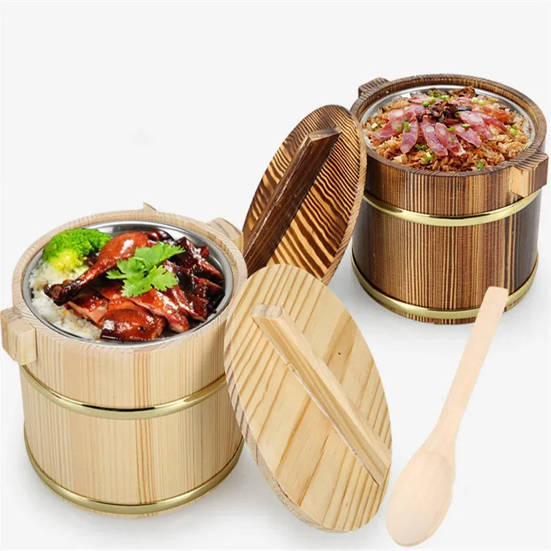 Axya Wooden Beer Barrels Decorative Props Hostels Decoration Rice Bucket Thermos Tableware