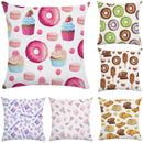 Axyaa Donut Ice Cream Pillow Cover for Girls Room Sofa Bed Couch