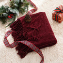 Axyaa Chenille Throw Blanket Fringe Tassels Soft Cozy Knit Sofa Christmas Decor