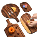 Axyaa Acacia Wood Cutting Board for Bread, Cheese, Steak, Pizza - Western Style Sushi Tray