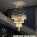Axyaa Crystal Chandelier Stair Pendant Living Room Lighting