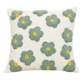 Axyaa Floral Circle Velvet Embroidered Pillowcase Cojines Cotton Canvas Throw Pillow