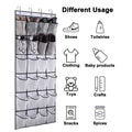 Axyaa 24-Pocket Over the Door Shoe Organizer - Large Mesh Pockets for Shoes