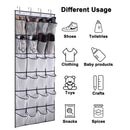 Axyaa 24-Pocket Over the Door Shoe Organizer - Large Mesh Pockets for Shoes