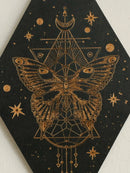 Axyaa Wooden Butterfly Wall Decor - Boho Witchy Home Pediments for Bedroom Decor