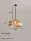 Axyaa Bohemian Hemp Rope Chandelier Pendant Lamp Light