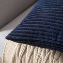 Axyaa's Striped Corduroy Throw Pillow Cover Set - Super Soft Decorative 18x18 for Couch