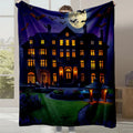 Axyaa Halloween Cartoon Flannel Blanket - Cute Print - Office Nap Sofa Blanket