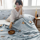 Axyaa Geometric Quilted Cotton Blanket 4-Layer Gauze Bedspread 150*200