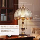 Axyaa Luxury Glass Copper LED Table Lamp for Home Living Room