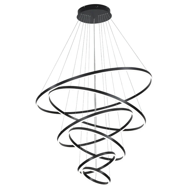 Axyaa Circle Ring Chandelier for Duplex Villa Staircase, Living Room, and Hall