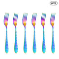 Axyaa 24pc Colorful Stainless Steel Tableware Set for Family & Restaurant