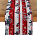 Axyaa Christmas Stripes Table Runner: Indoor Outdoor Dining Decor, Washable Long Cloth
