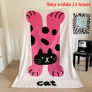 Axyaa Cartoon Animal Printed Flannel Blanket, Large Size for Office Nap or Casual Use