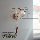 Axyaa Nordic Rotatable Wood LED Wall Sconce with Glass Shade & Pull Chain Switch