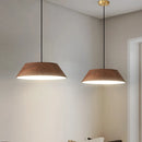 Axya Retro Peach Wood Chandelier: Modern Minimalist LED Pendant Lamp for Kitchen, Bar, or Tea Table