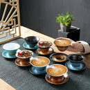 Axyaa Retro Flower Ceramic Coffee Cup Set - Japanese Style Home Decor