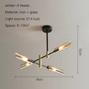 Axyaa Sputnik Glass & Iron Chandelier: Elegant Nordic E14 Lighting for Dining, Bedroom & Kitchen