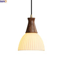 Axyaa Ceramic Wood LED Pendant Chandelier for Dining Bedroom Kitchen Lighting