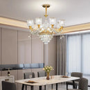 Axyaa Luxury Crystal Chandelier Pendant Light for Living & Dining Room