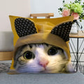 Cute Cat Print Pillowcase by Axyaa - Perfect for Home, Car, and Sofa