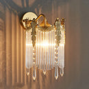 Axyaa Crown Glass Strip Copper Wall Lamp | European Luxury Bedroom Lighting