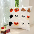 Axyaa Halloween Ghost Pumpkin Bat Spider Web Pillow Cushion