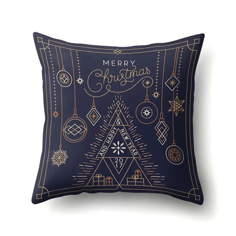 Axyaa Christmas Santa Claus Print Pillow Cover 45X45CM