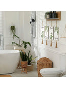 Axyaa Boho Leaf Wooden Bathroom Sign Set