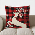 Axyaa Christmas Reindeer Plaid Snowflake Throw Pillow Cover