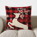 Axyaa Christmas Reindeer Plaid Snowflake Throw Pillow Cover