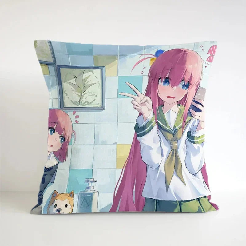 Axyaa 45x45 Decorative Pillowcases for Sofa Pillows - Bocchi Rock Theme