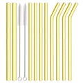 Axyaa High Borosilicate Glass Straw Set for Bubble Tea Smoothies Cocktails