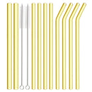Axyaa High Borosilicate Glass Straw Set for Bubble Tea Smoothies Cocktails