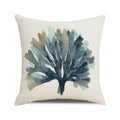 Axyaa Coral Marine Life Watercolor Cushion Cover Ocean Fish Linen Pillowcase
