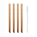 Axyaa Stainless Steel Milkshake Straws Set of 5 with Cleaning Brush