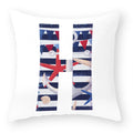 Axyaa Striped Alphabet Decorative Cushion Cover in Blue and White, 45x45cm