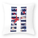 Axyaa Striped Alphabet Decorative Cushion Cover in Blue and White, 45x45cm