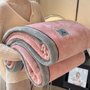 Axyaa White Knitted Velvet Throw Blanket Soft Fleece Bedspread Warm All-season Blanket