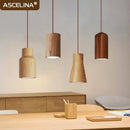 Nordic Wood Pendant Light Axyaa Single Head LED Lighting for Home and Restaurant