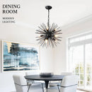 Axyaa Modern Black Sputnik Chandelier, 9-Light Starburst Ceiling Light