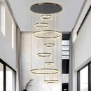 Axyaa Modern Ring LED Pendant Chandeliers for Living Room and Dining Room