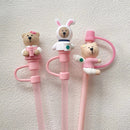 Cherry Blossom Bear Silicone Straw Cover for 30oz Cups by Axyaa