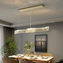 Axyaa Modern LED Crystal Chandelier - Luxury Dining Room & Kitchen Island Lighting in Chrome/Gold
