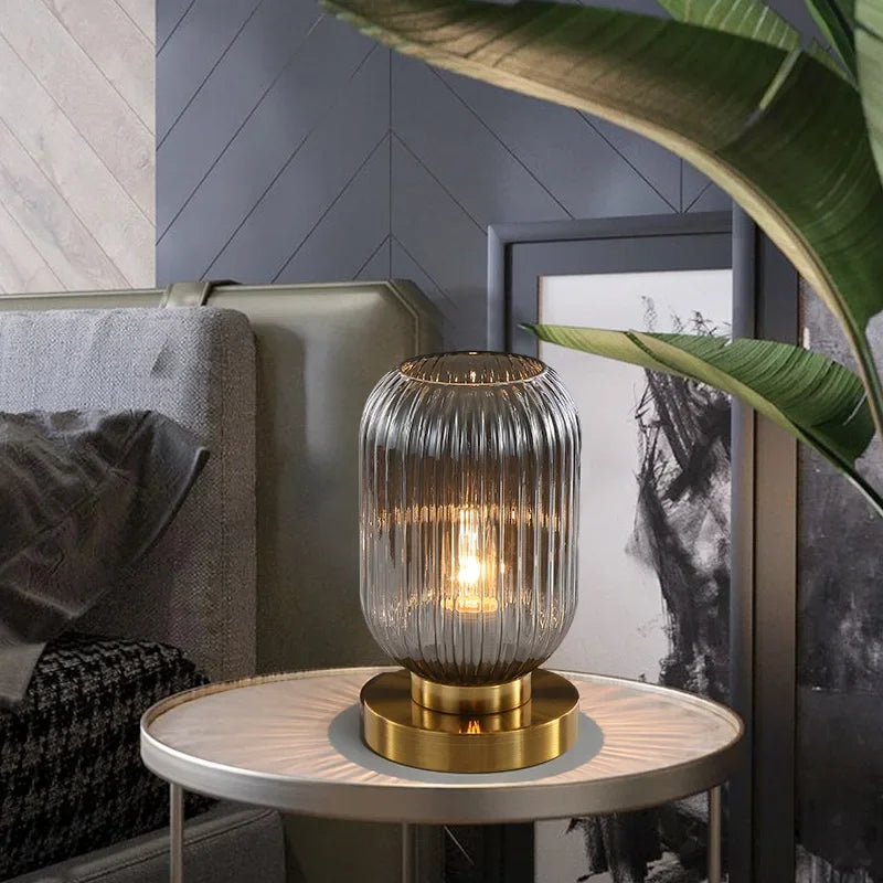 Nordic Glass Table Lamp for Study Bedroom by Axyaa