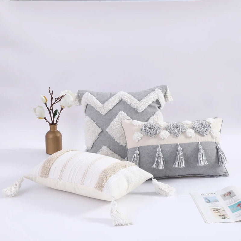 Axyaa Boho Tassel Cushion Cover - Nordic Style Modern Home Decor