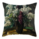 Axyaa Natural Flower Bird Linen Cushion Cover ��� Decorative Pillow Cases