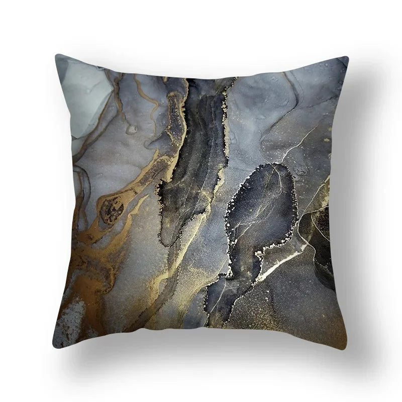Axyaa Marble Pattern Cushion Cover Set for Home Decor