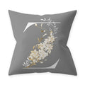 Axyaa Grey Flowery Print Alphabetic Cushion Cover for Home Sofa Decor 45x45cm